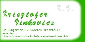 krisztofer vinkovics business card